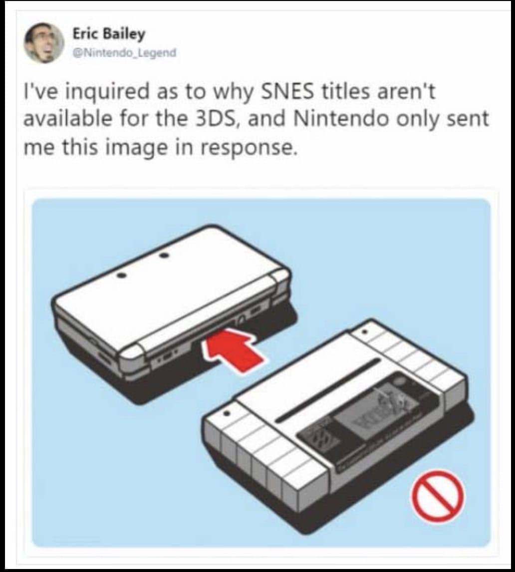 And you can't argue - SNES, Nintendo 3DS, Nintendo, Prefixes, Computer games, Can not argue, Twitter, 