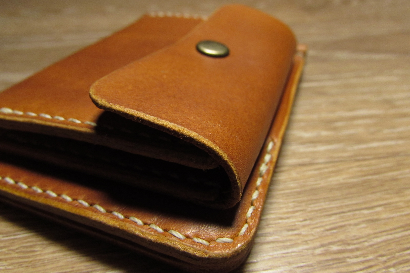 Bill holder with coin box - My, , Leather, With your own hands, Needlework with process, Longpost, Money clip