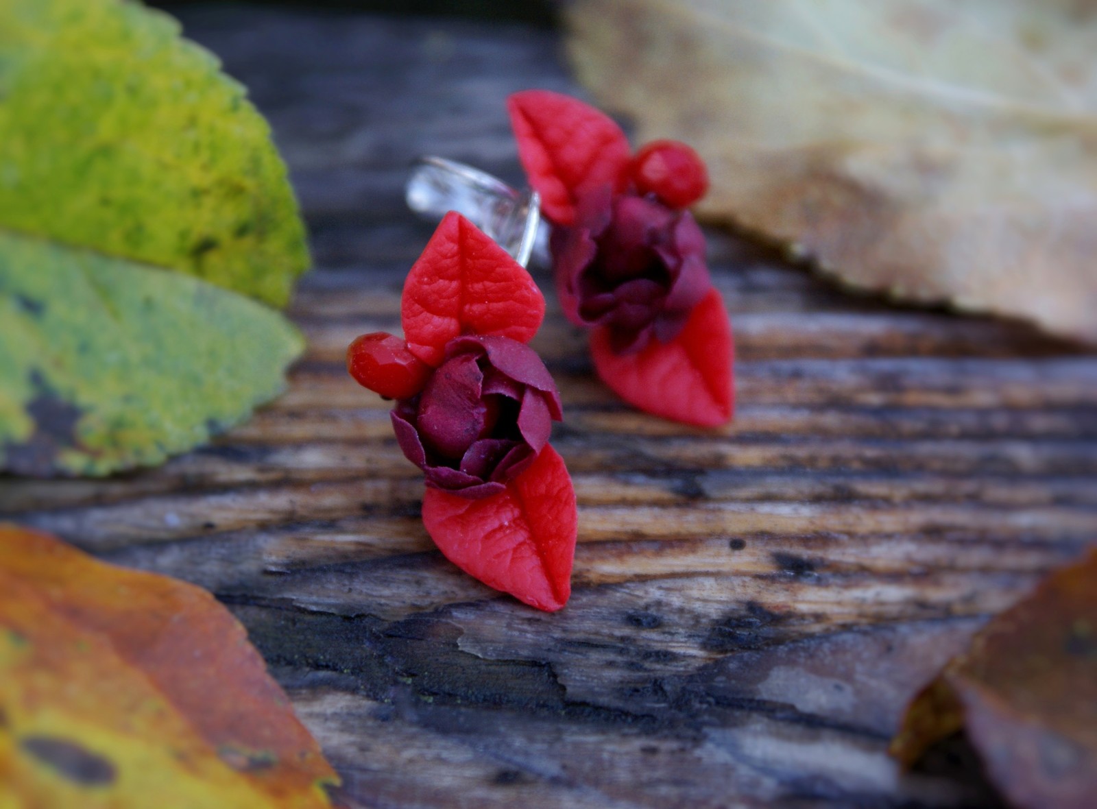 Clay autumn. - My, Atmospheric, Autumn, Handmade, Needlework without process, Cold porcelain, Polymer clay, Лепка, Longpost