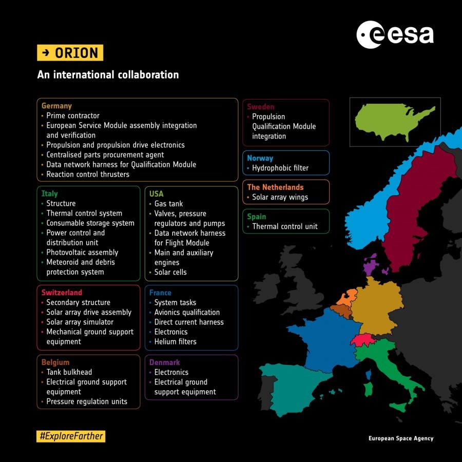 Служебный модуль Orion прибыл в США - Космос, Орион, NASA, Esa, Длиннопост, Космический аппарат, Модуль