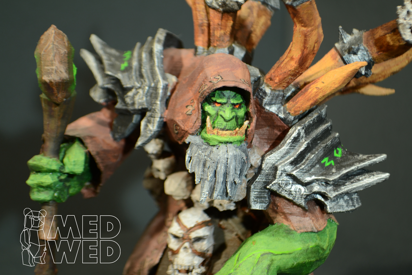 Гул'дан. печать на 3D-принтере - Моё, 3D printed, 3D печать, Длиннопост, World of Warcraft, Guldan, Гулдан