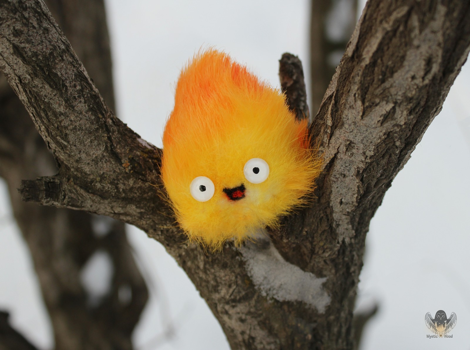 Light Calcifer - My, Fire, Soft toy, Handmade, Needlework without process, Longpost