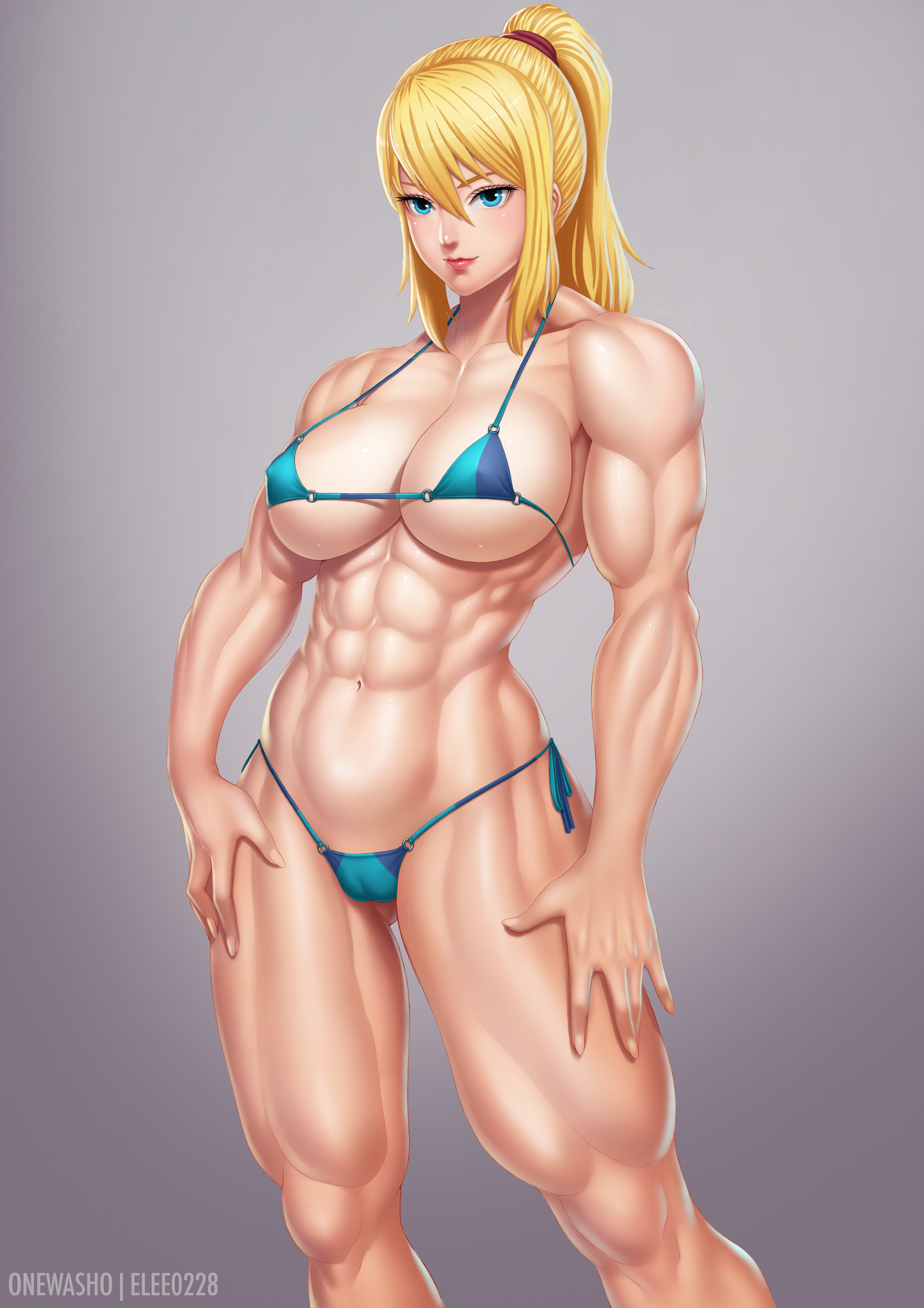 Samus Aran - NSFW, , Art, Strong girl, Sleep-Sleep, Samus aran, Metroid, Anime, Anime art, Longpost