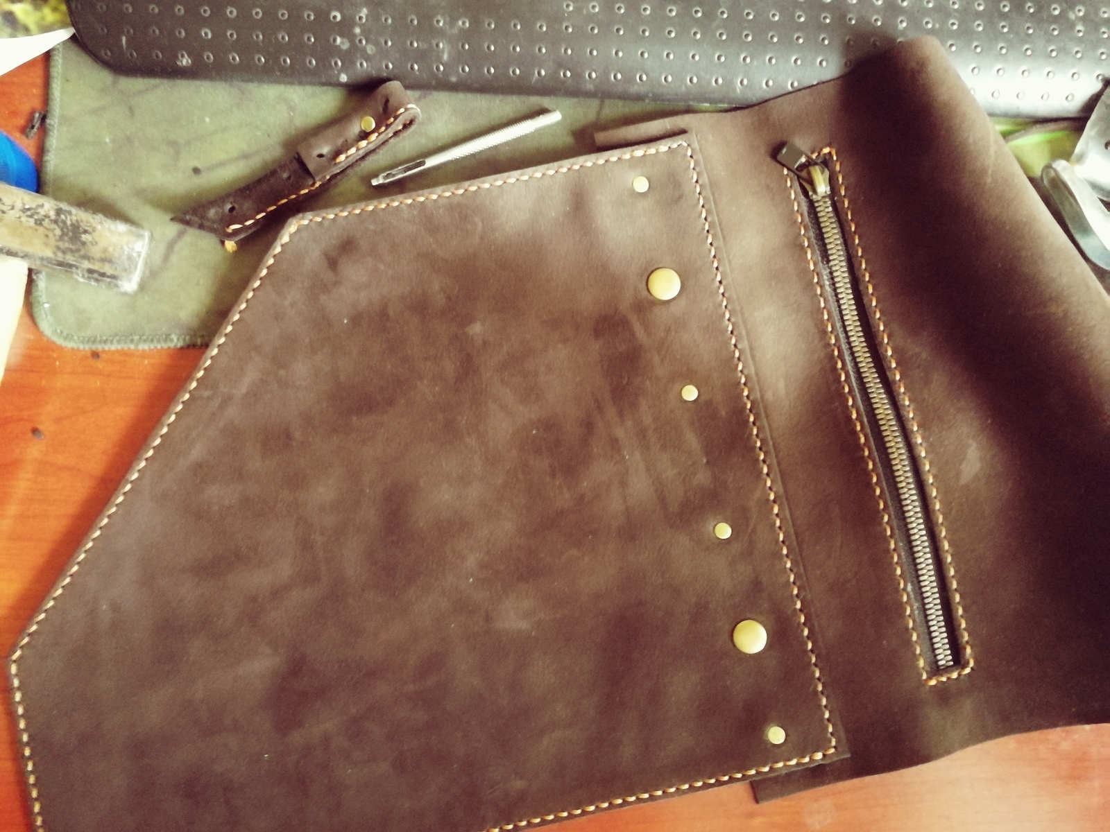 Men's leather bag. - My, , Сумка, Leather products, With your own hands, Handmade, Longpost