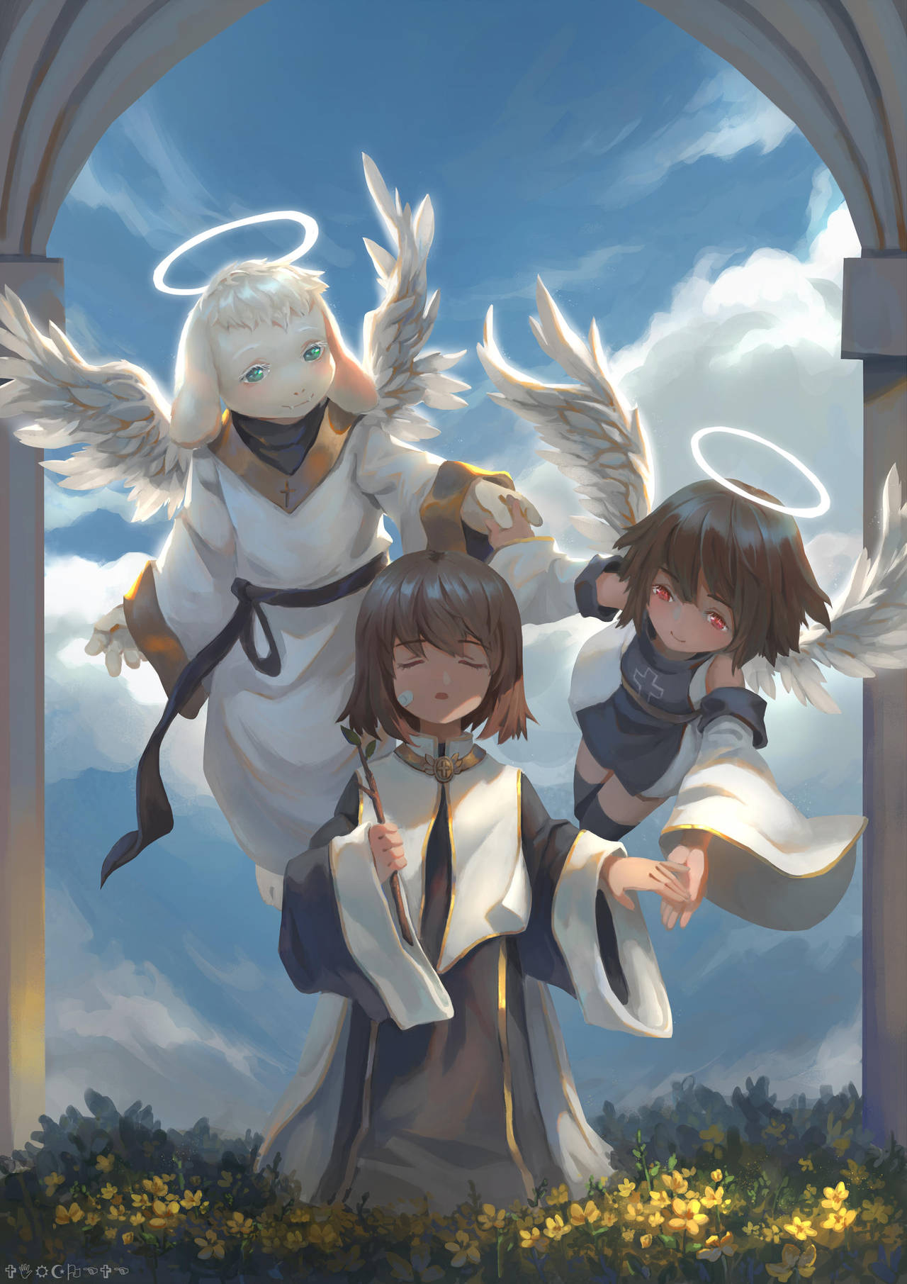 God's Little Children - Undertale, Asriel, Frisk, Chara, Art, Games, Computer games