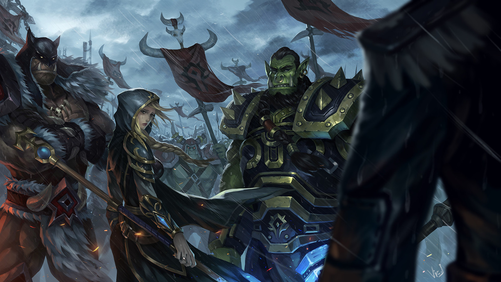 Divergence - Jaina and her father by Vic Jiang - World of warcraft, Jaina Proudmoore, , Thrall, , Blizzard, Wow, Orcs