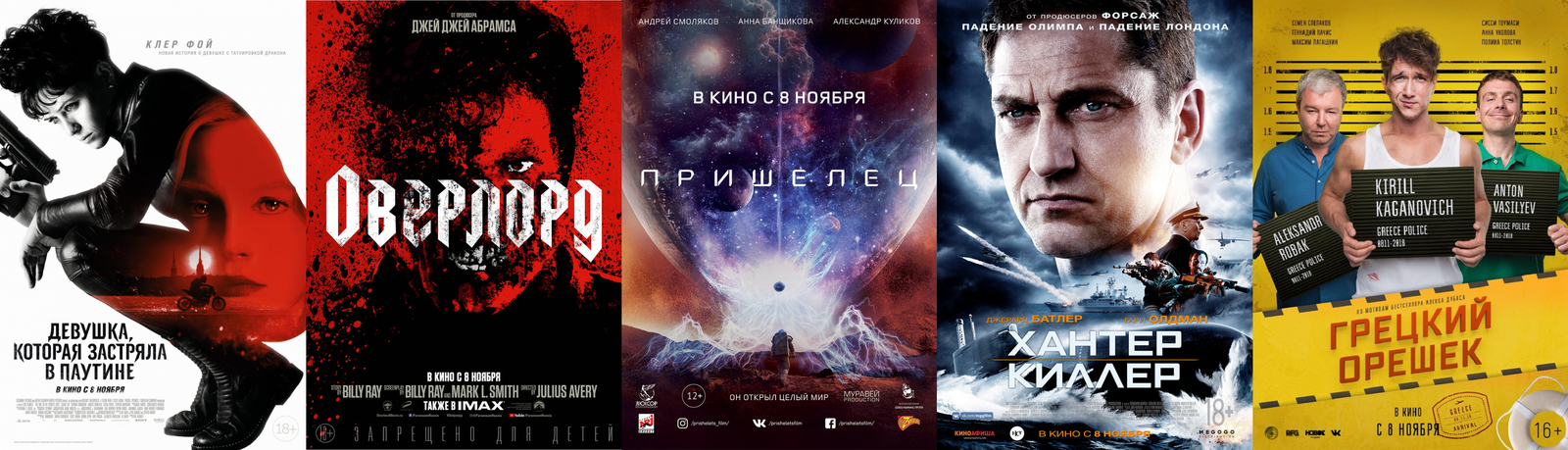 Russian box office receipts and distribution of screenings over the past weekend (November 8 - 11) - Movies, Box office fees, Film distribution, , Overlord, Aliens, 