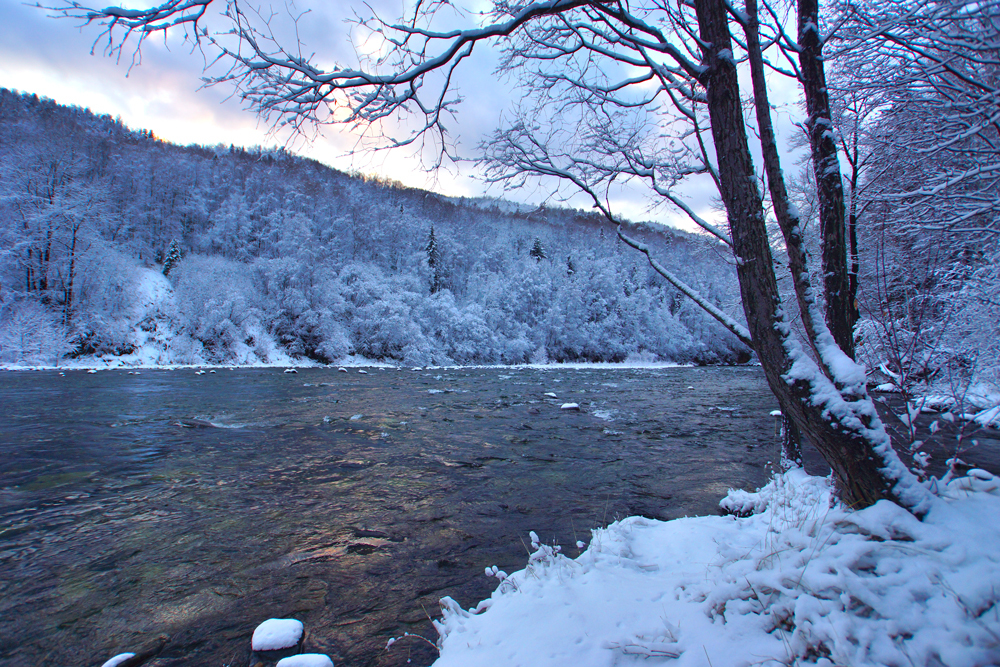 Winter has come to Baikal. - My, Baikal, Winter, Nature, Landscape, Snow, Baikalsk, River, First snow, Longpost