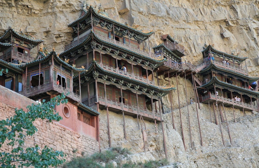 Beiyuemiao Hanging Temple on Mount Henshan. - Temple, China, House