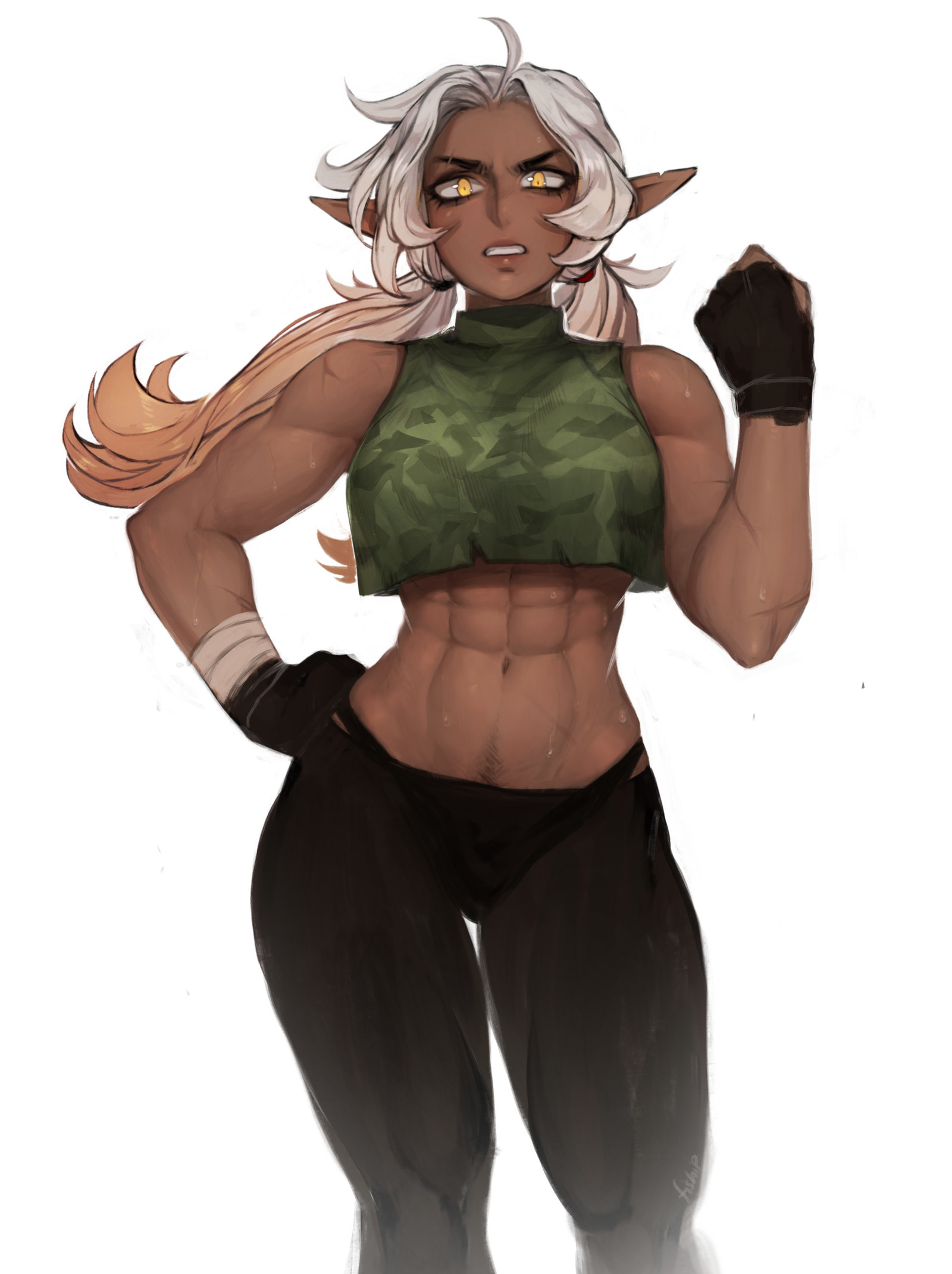 Strong elf - Matilda Fiship, Art, Strong girl, Elves, Elf, Sports girls, Fitonyashka, Longpost