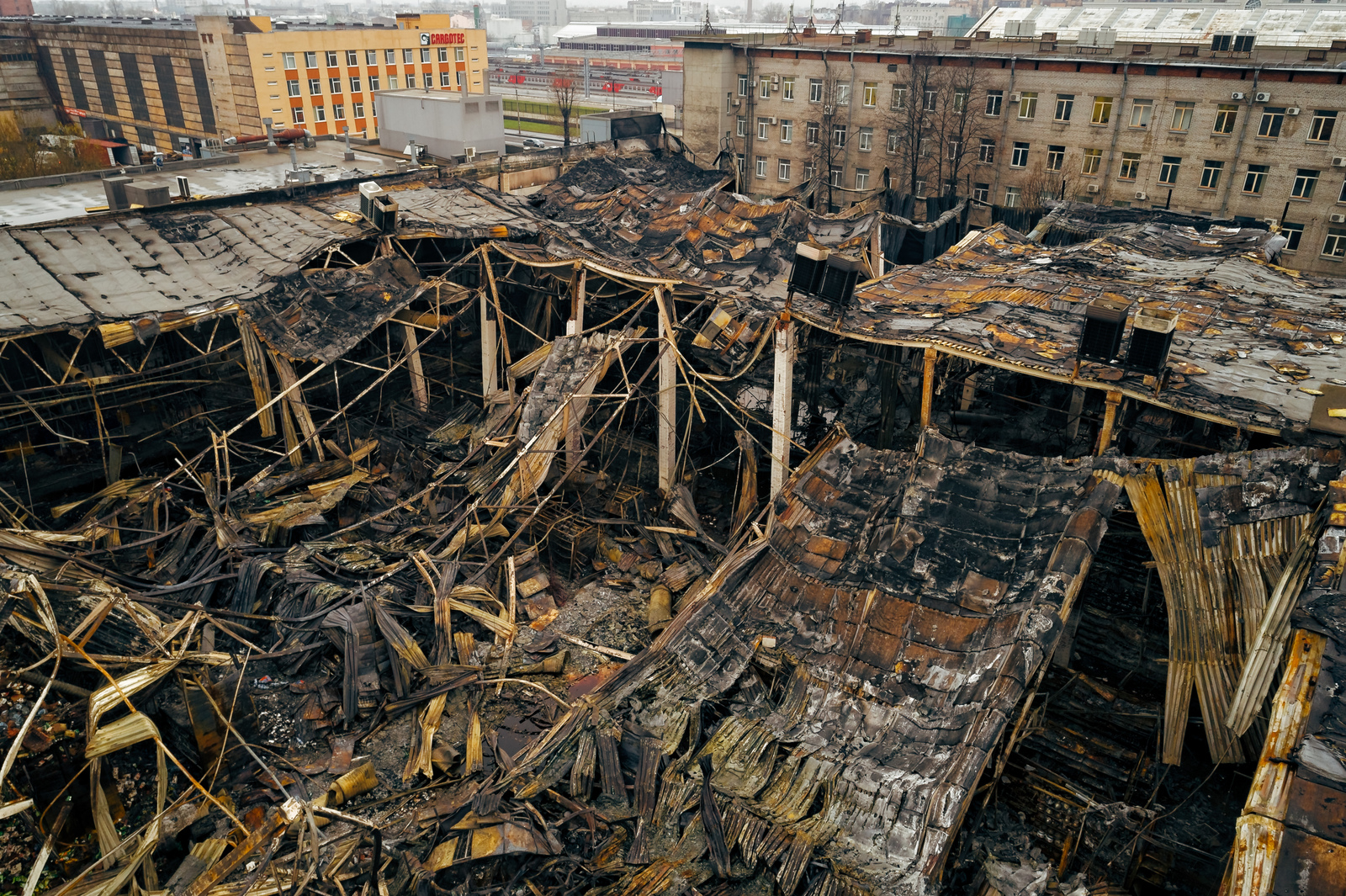 Burnt tape on the bypass - My, ribbon, Aerial photography, Saint Petersburg, Obvodny Canal, Fire, Video, Longpost