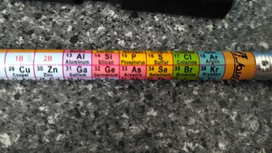 Pencil with periodic table. - My, Mendeleev table, Chinese goods, Chemistry, Longpost