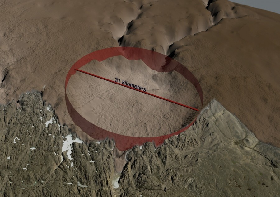 Large crater discovered under Greenland ice sheet - Greenland, Crater, Video, Longpost, Glacier, Research