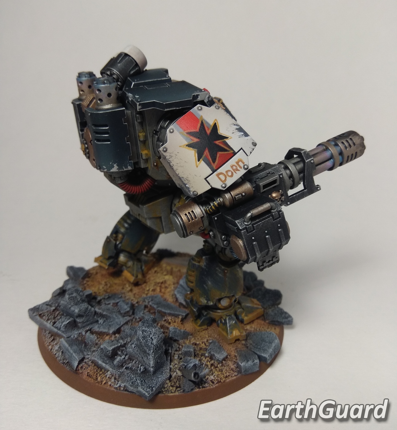 Black Templars Primaris Redemptor Dreadnought [Warhammer 40,000] - My, Wh miniatures, Longpost, Miniature, Warhammer 40k, Painting miniatures, Primaris space marines, Black templars