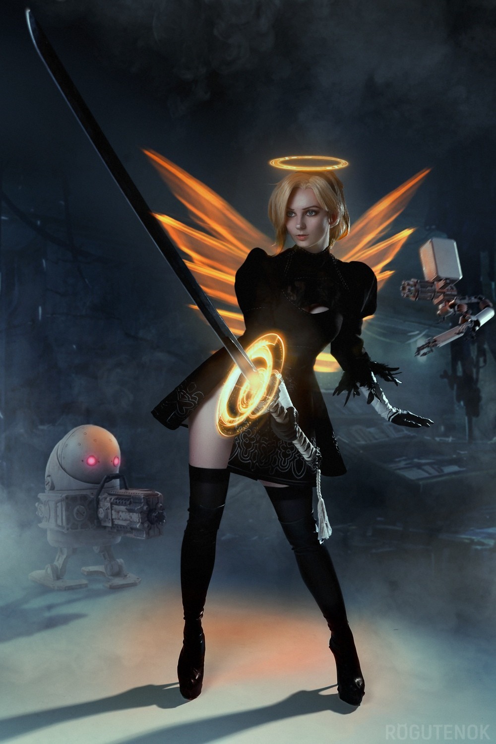 Mercy-2b - Overwatch, NIER Automata, Косплей, Mercy, Длиннопост, Yorha unit No 2 type B