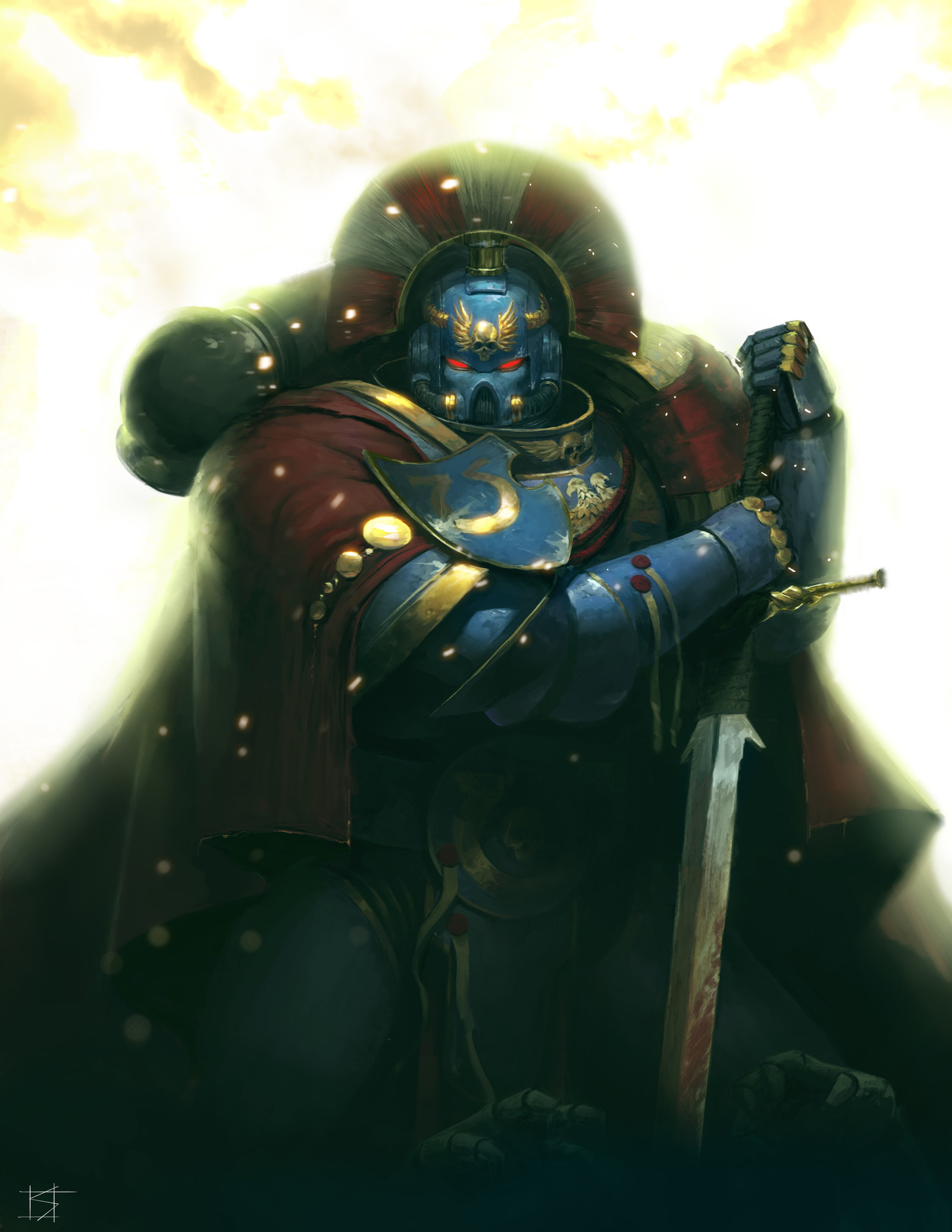 Cato Sicarius by Siman Vlaisavljevi - Warhammer 40k, Wh Art, Ultramarines, Space Marine, 