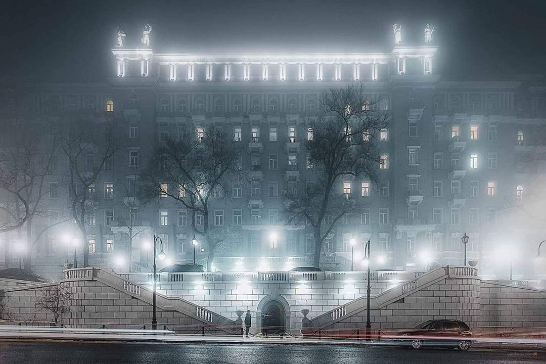 Vladivostok is mystical. - Vladivostok, Fog, Cityscapes, Street photography