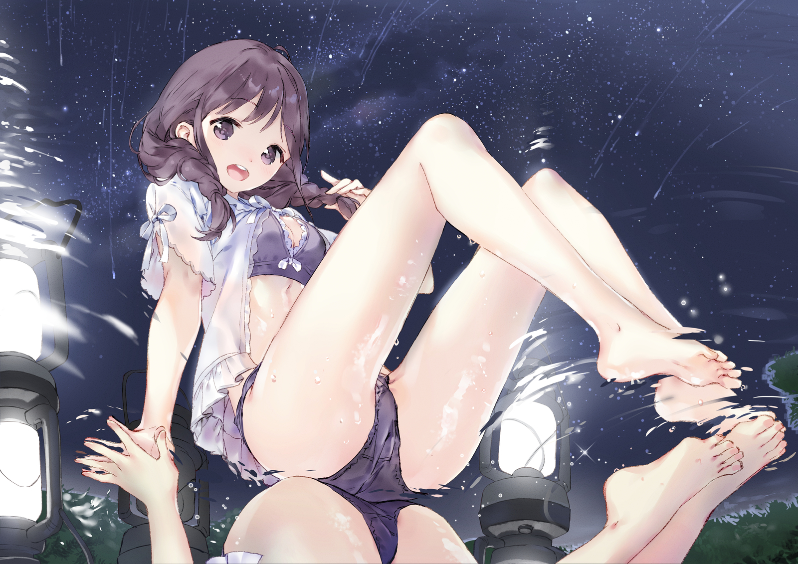 Anime Art - Anime art, Anime original, Girls, Reflection, Shorts