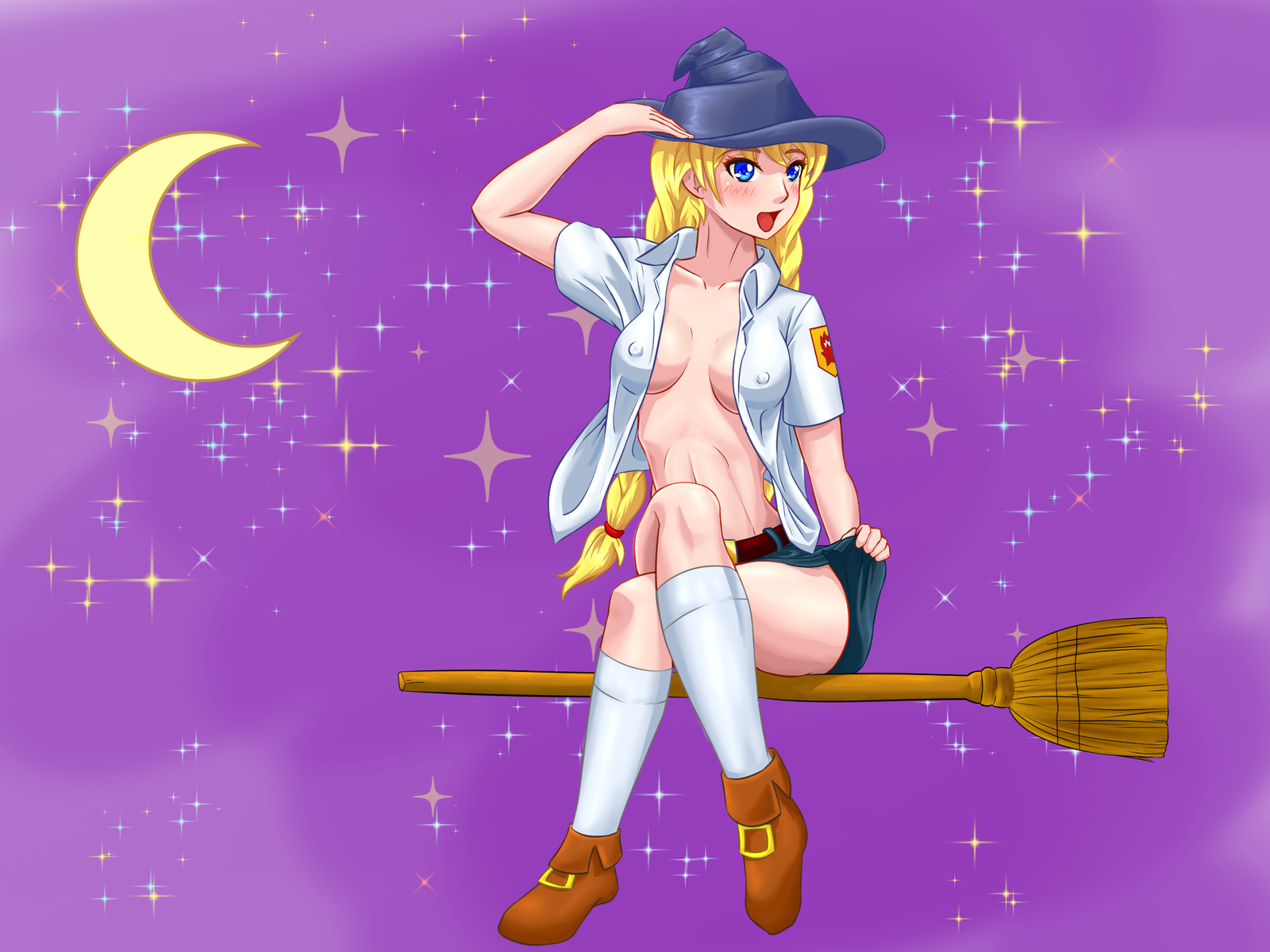 Who is a miracle? Who needs pumpkins? Who wants a witch? - NSFW, Endless summer, Visual novel, Glorifying, Art, Cabbbriolet