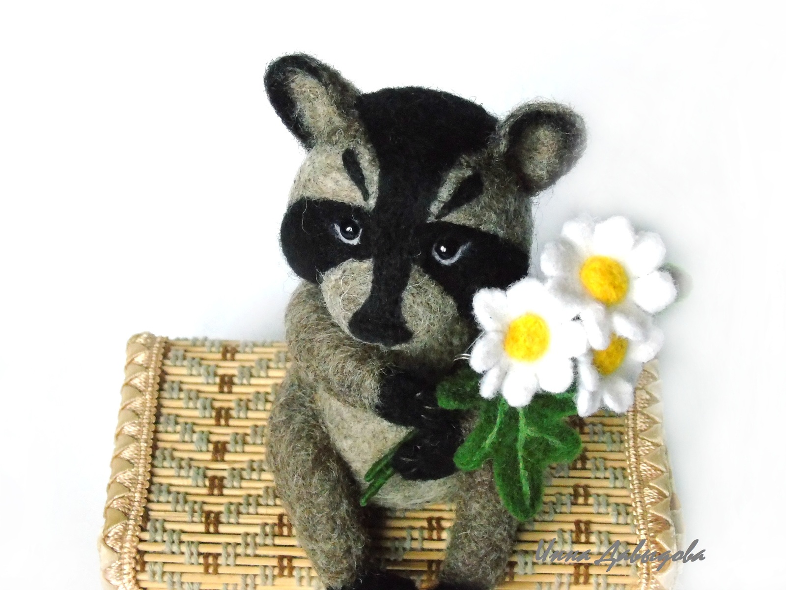 Raccoon Gosh. - My, Needlework without process, Soft toy, Wool toy, Author's toy, Longpost