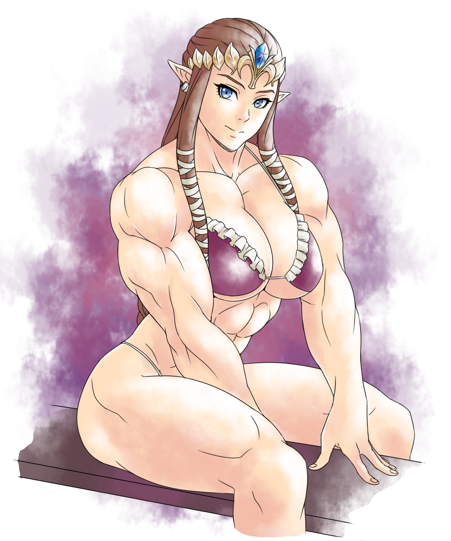 Zelda - NSFW, Ichan-Desu, Арт, Крепкая девушка, Сну-Сну, Princess Zelda, The Legend of Zelda, Аниме, Anime Art, Длиннопост