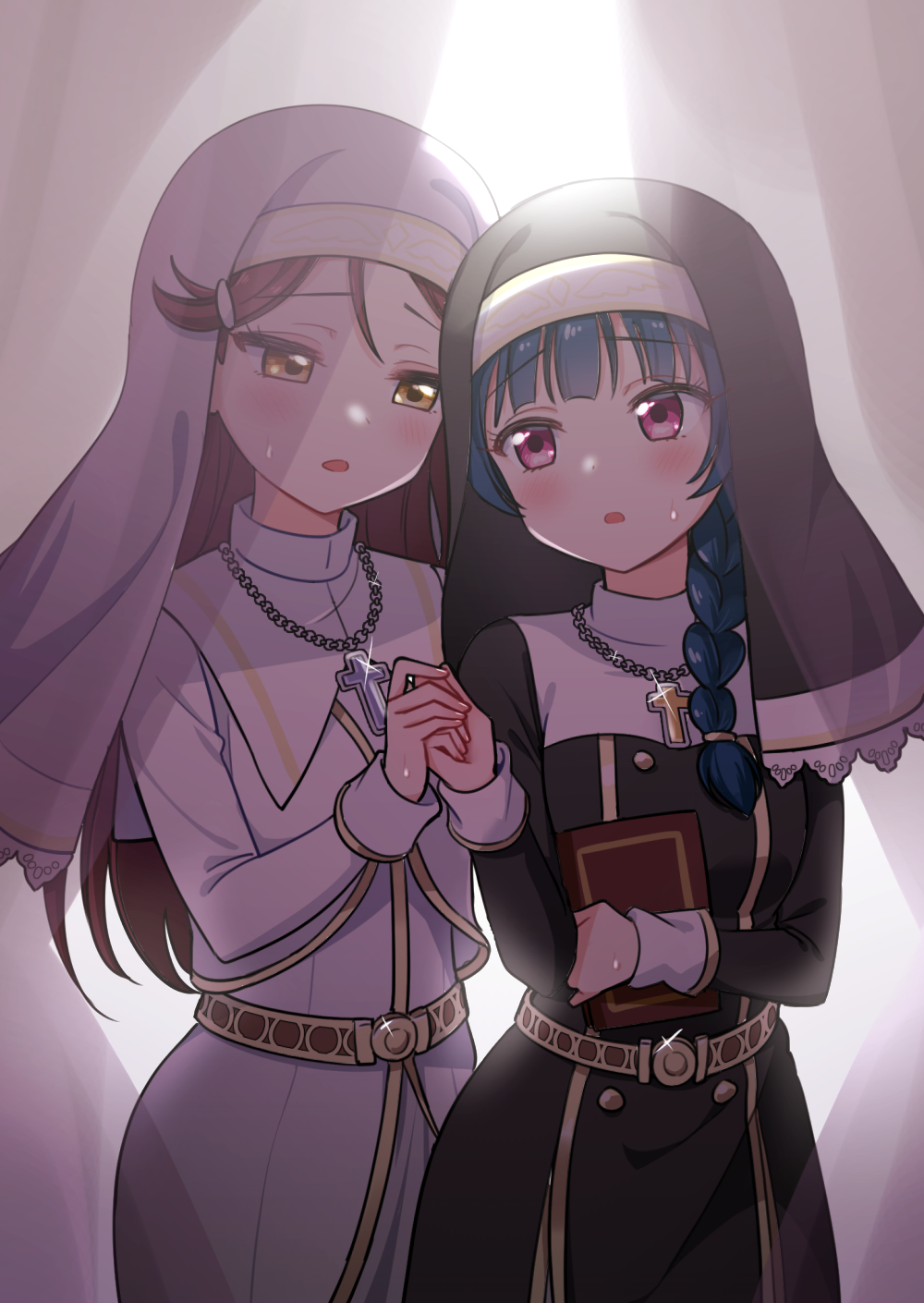 Yoshiko Tsushima and Riko Sakurauchi - Tsushima Yoshiko, Love live! Sunshine !!, Riko Sakurauchi, , Yuri, Anime art