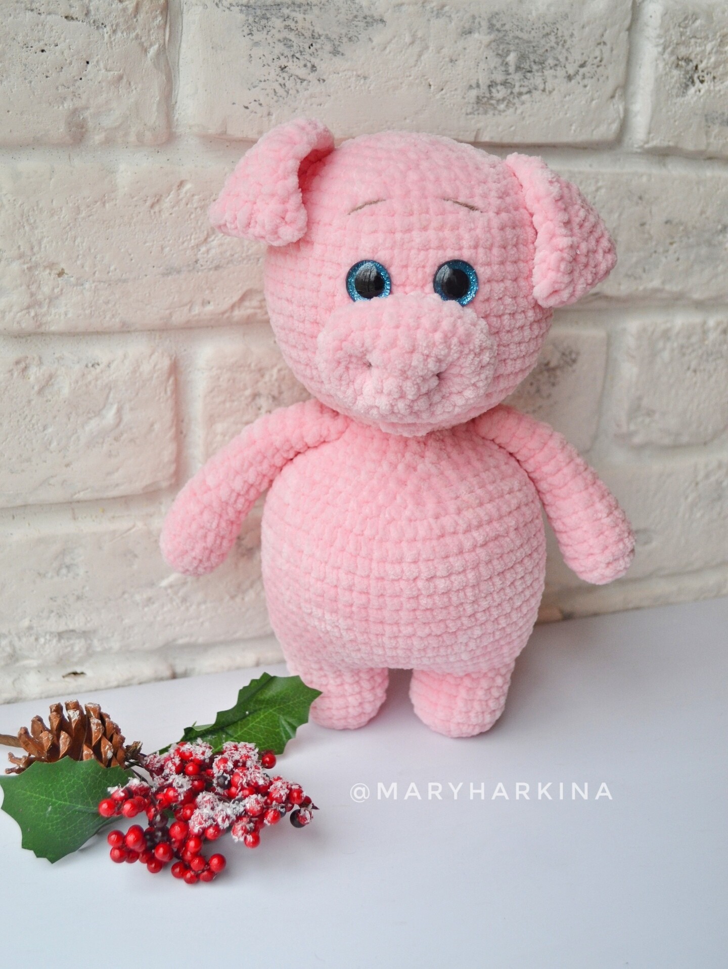 Handmade pig - My, Knitted toys, Pig year, Pig, Longpost