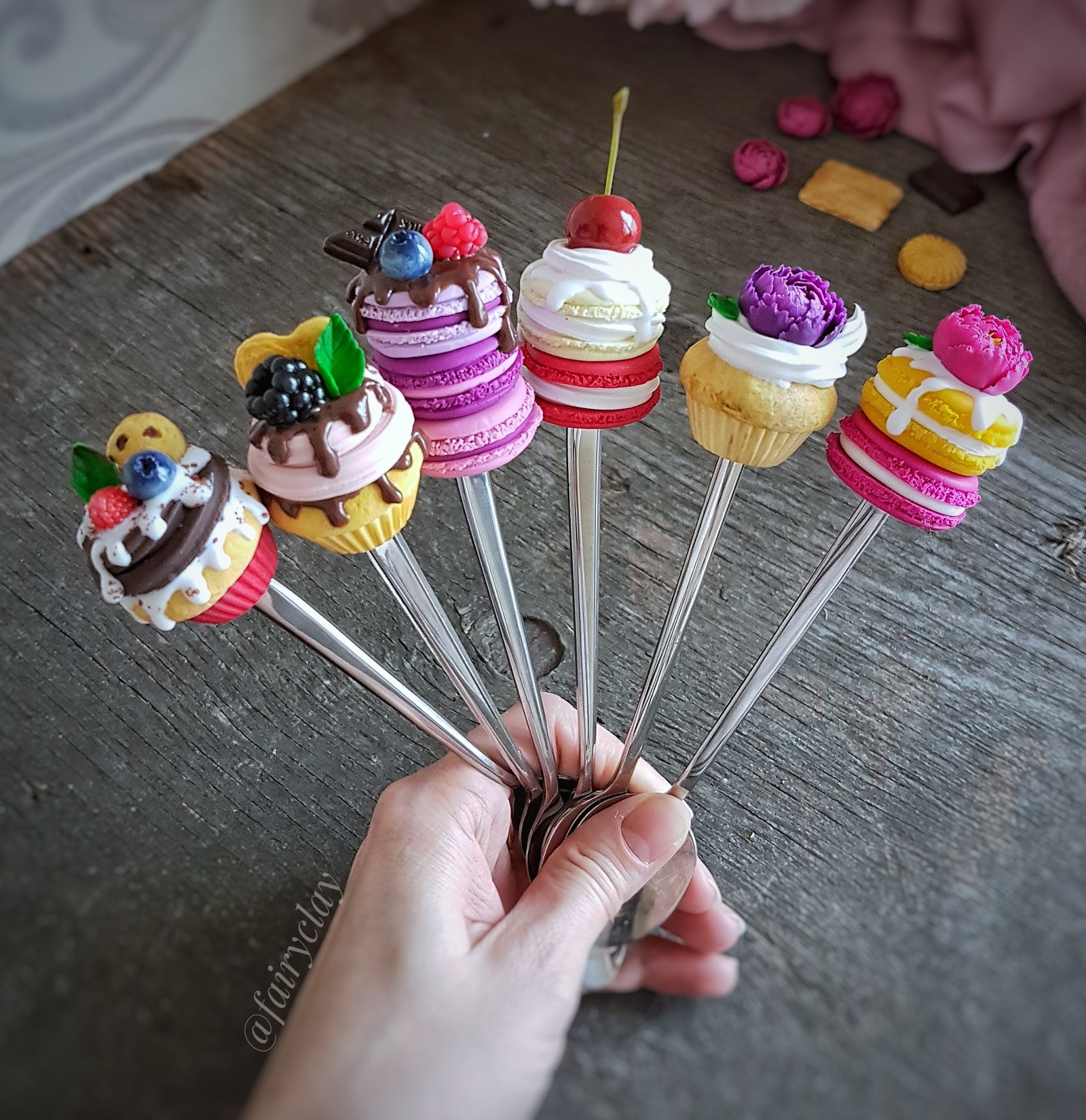 Polymer sweets - My, Polymer clay, Presents, Needlework without process, Delicious spoons, Longpost