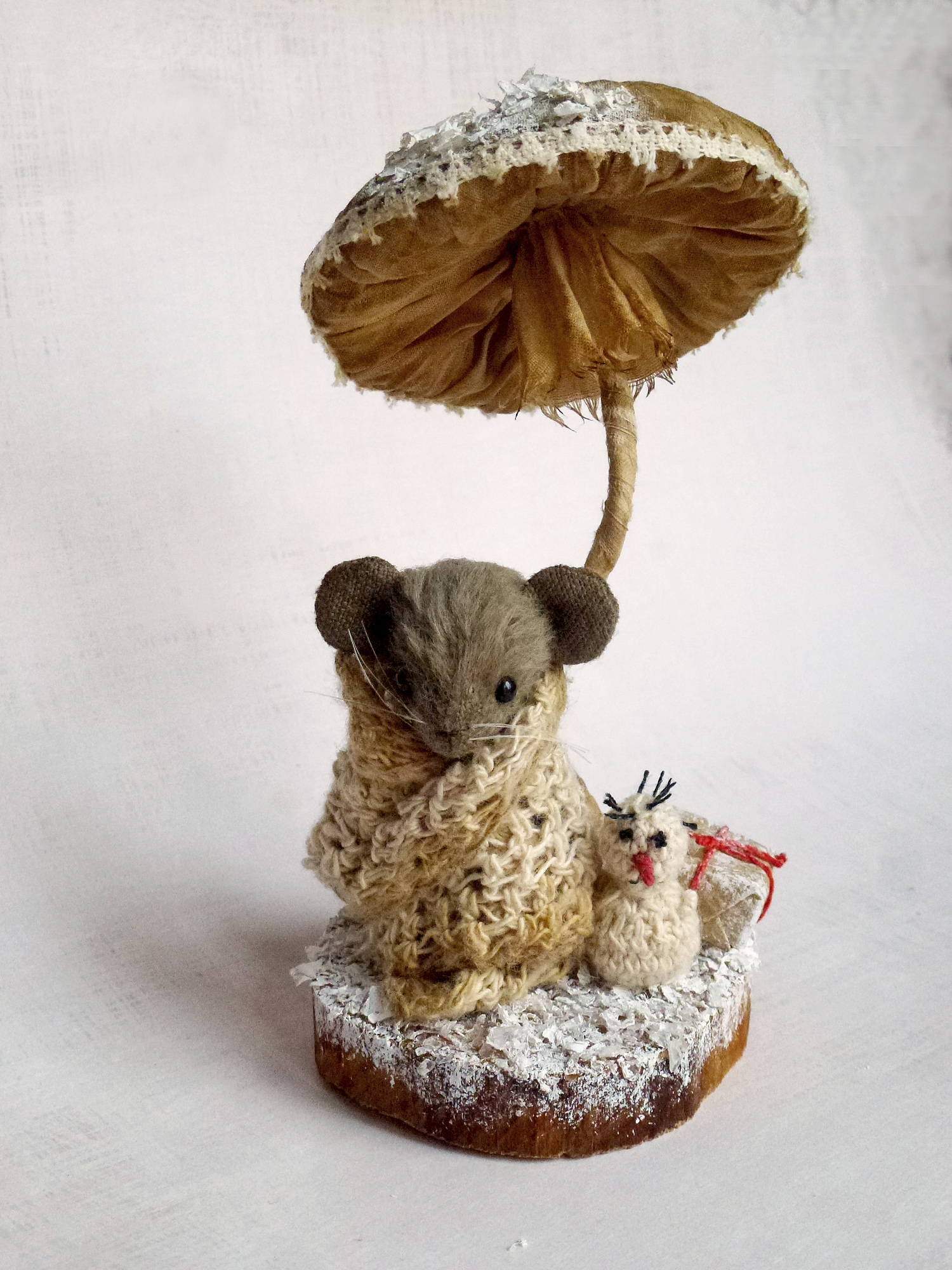 My snowman won't melt! - My, Needlework, Needlework without process, Mouse, Teddy's friends, Cats and Mice