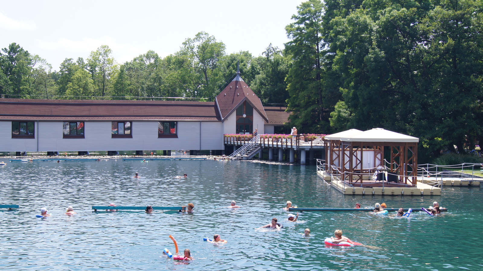 Heviz in July. Hungary - My, Hungary, Bathing, HГ©vГ­z, Longpost, Bathing