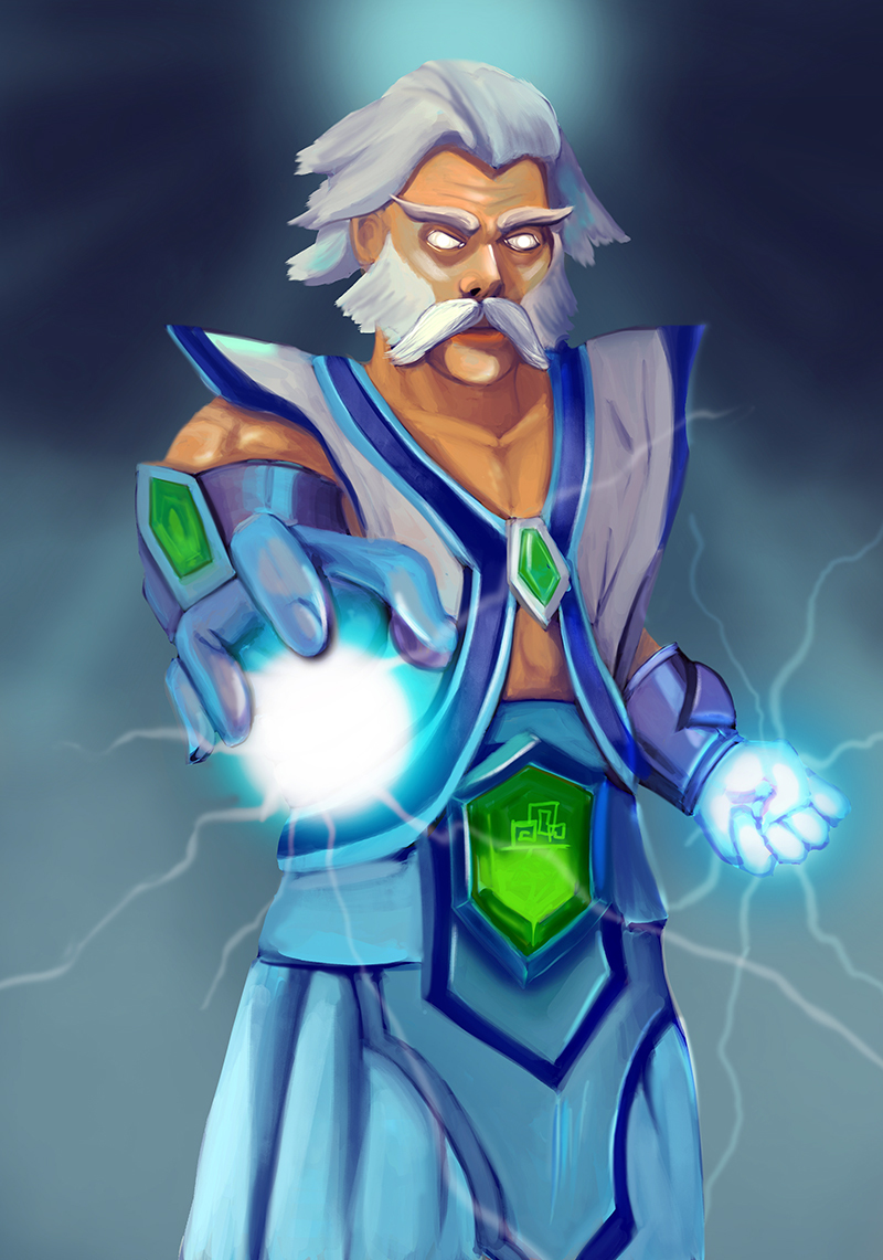 Zeus - My, Drawing, Art, Zeus, Dota 2, Learning to draw, Beginner artist, Zeus, Zeus (god)