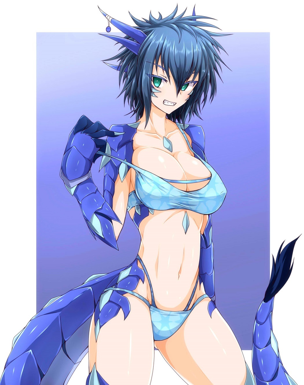 Dragon girls part 4 (End) - NSFW, Anime art, Anime original, Monster girl, Dragon girl, Etty, Longpost