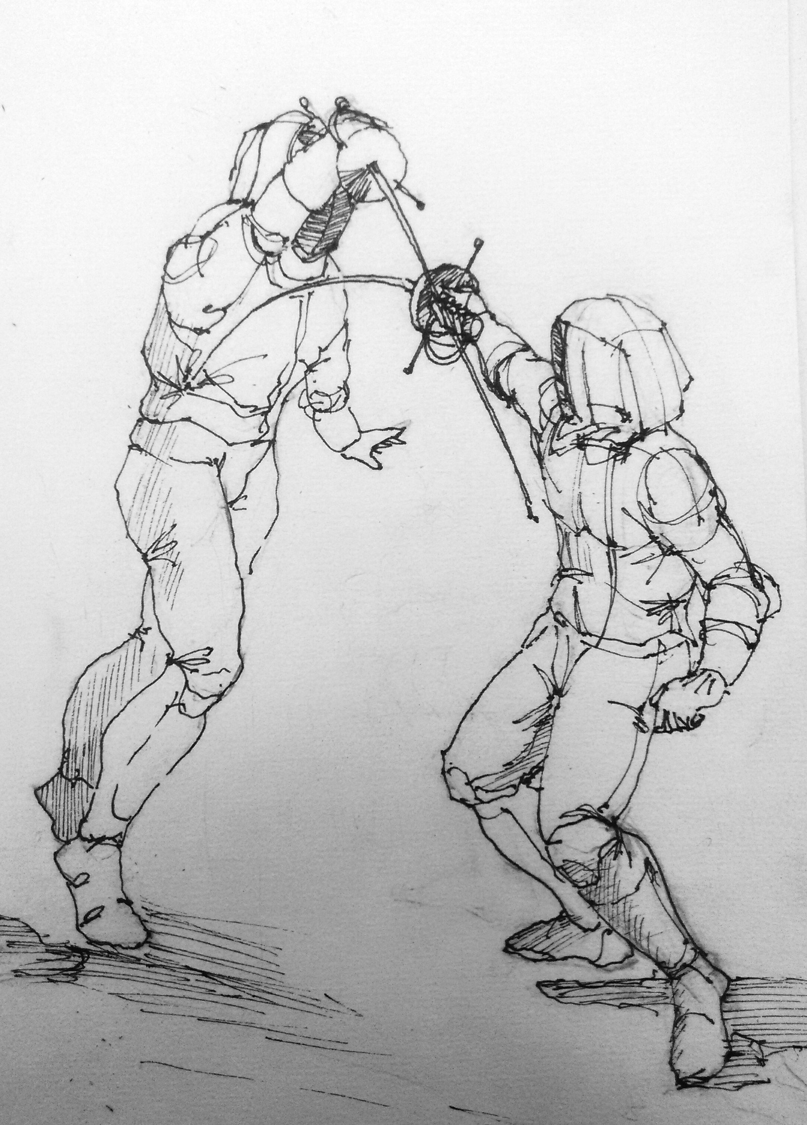 fencing fencing fencing - My, Drawing, Sketch, Duel, , Hema, Rapier, Longpost