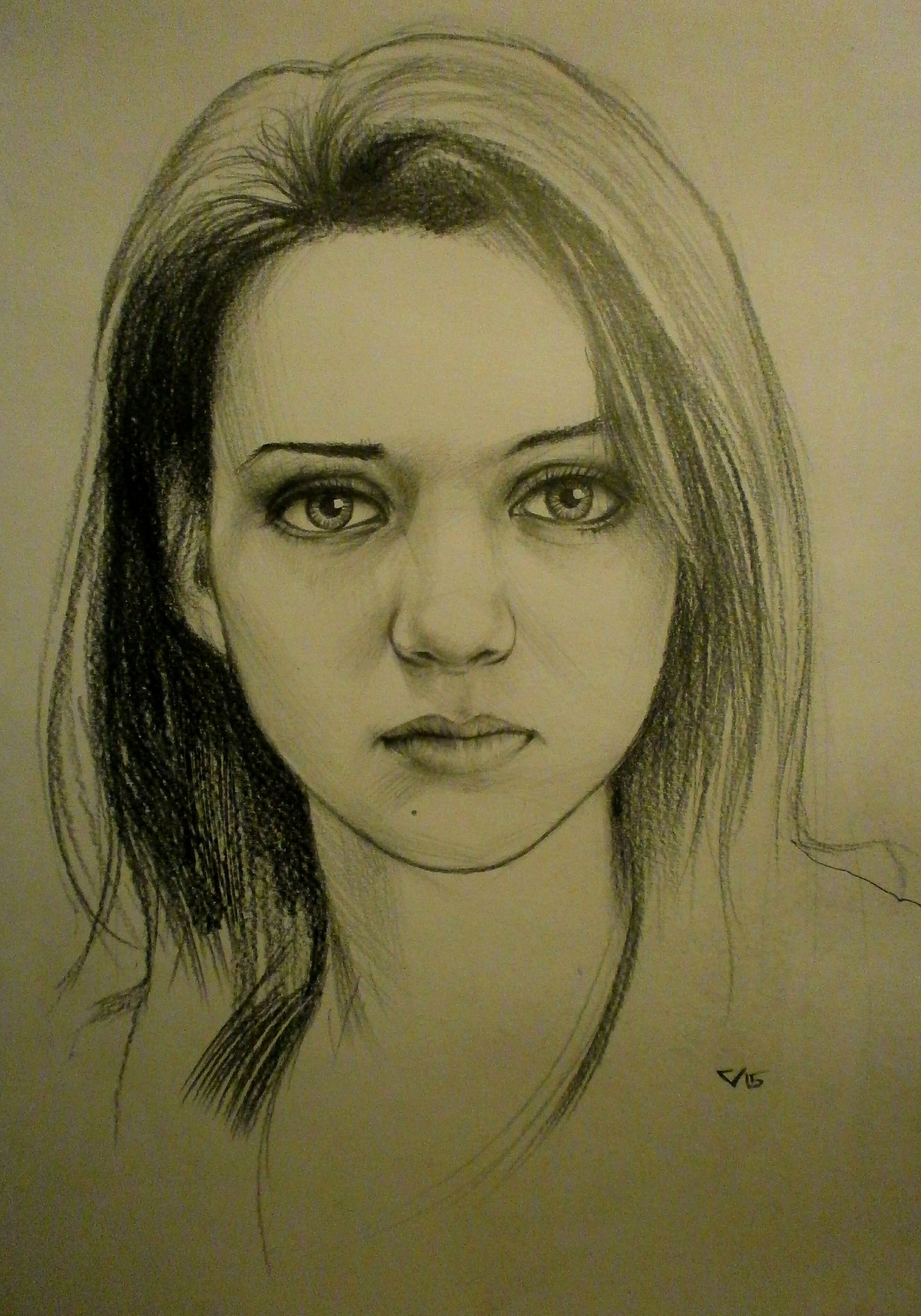 Little drawing - My, Portrait, Graphics, Pencil drawing, Drawing, Girls