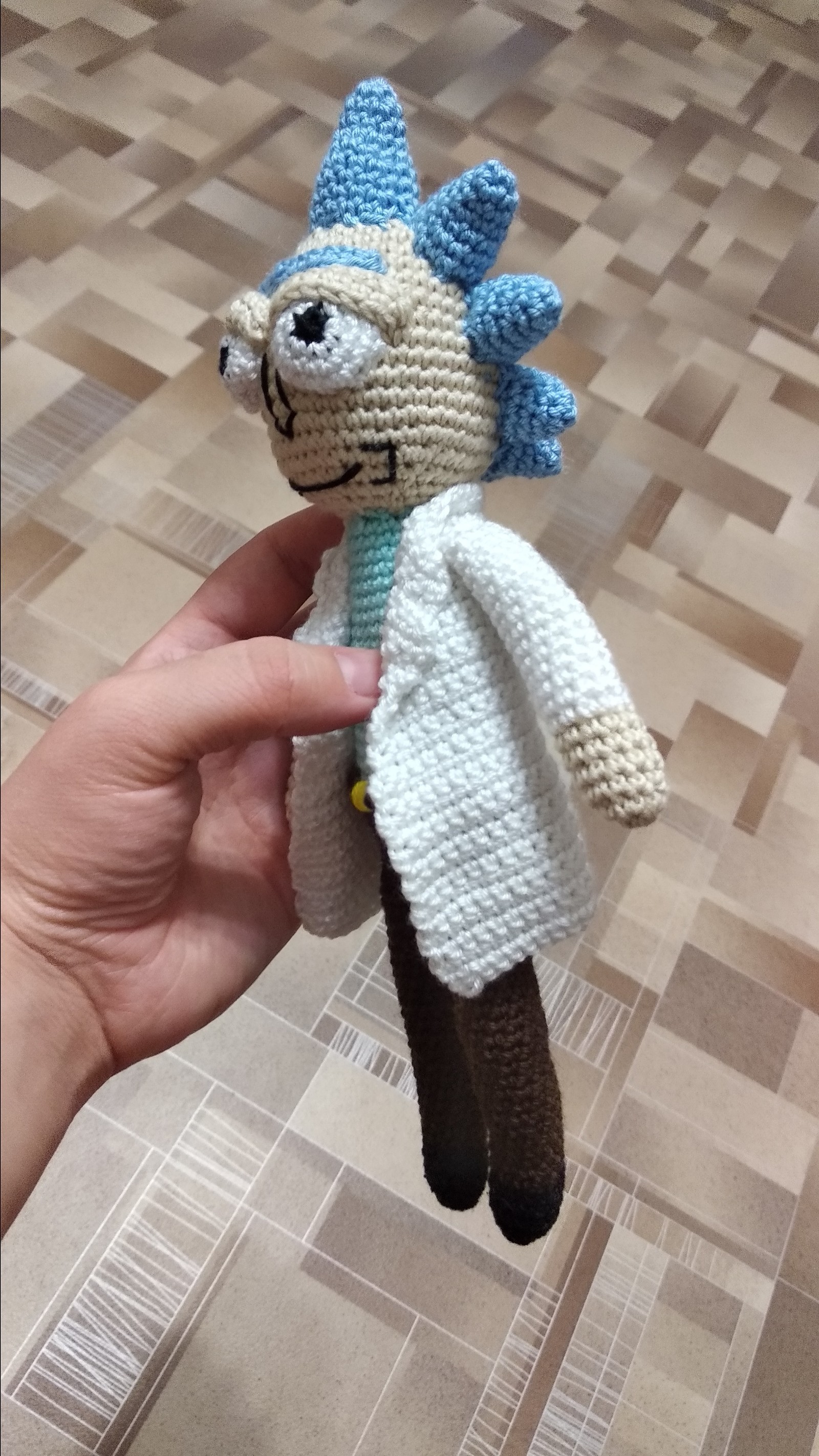 Rick Sanchez - My, Crochet, Knitted toys, Rick Sanchez, Rick and Morty, Longpost