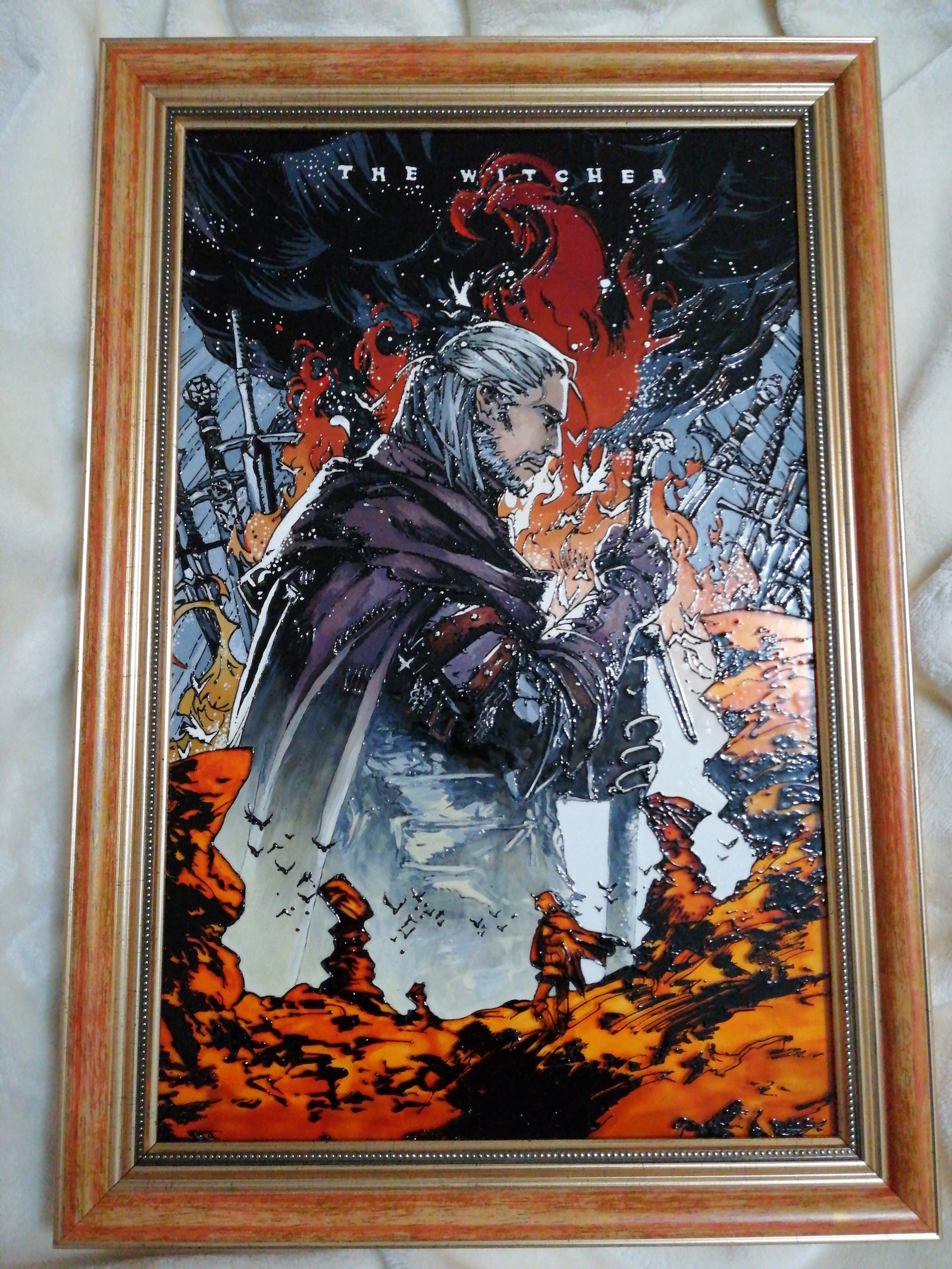 Geralt of Rivia - My, Witcher, The Witcher 3: Wild Hunt, , Geralt of Rivia, Glass, Painting, Art, Presents, Longpost