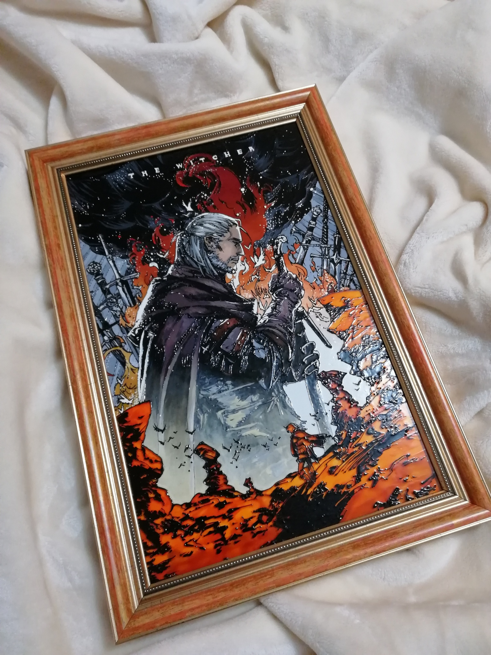 Geralt of Rivia - My, Witcher, The Witcher 3: Wild Hunt, , Geralt of Rivia, Glass, Painting, Art, Presents, Longpost