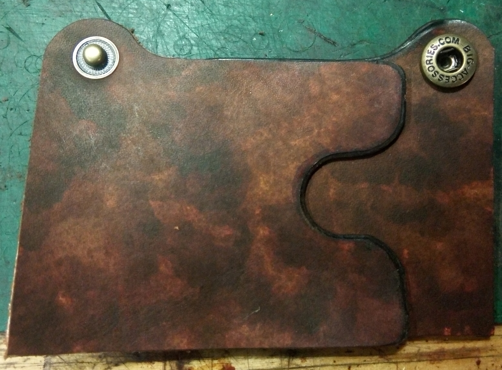 Simple bifold + process pieces - My, Leather craft, Handmade, Leather, Wallet, Needlework with process, Longpost