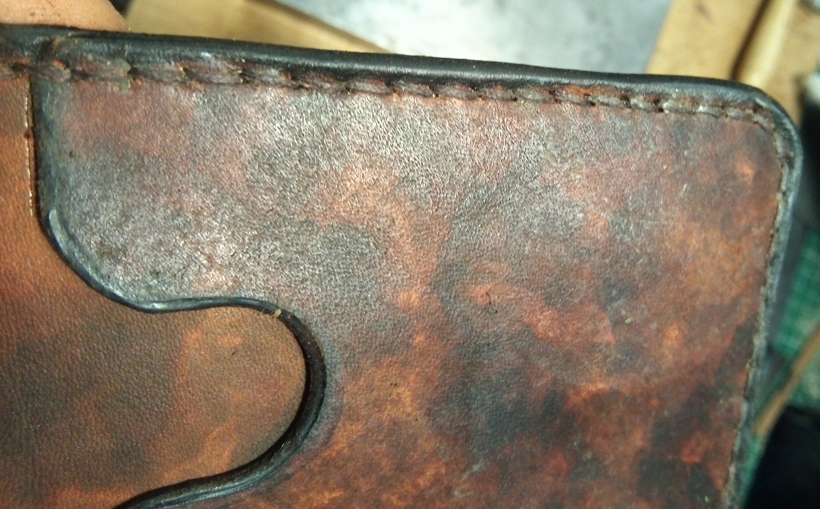 Simple bifold + process pieces - My, Leather craft, Handmade, Leather, Wallet, Needlework with process, Longpost