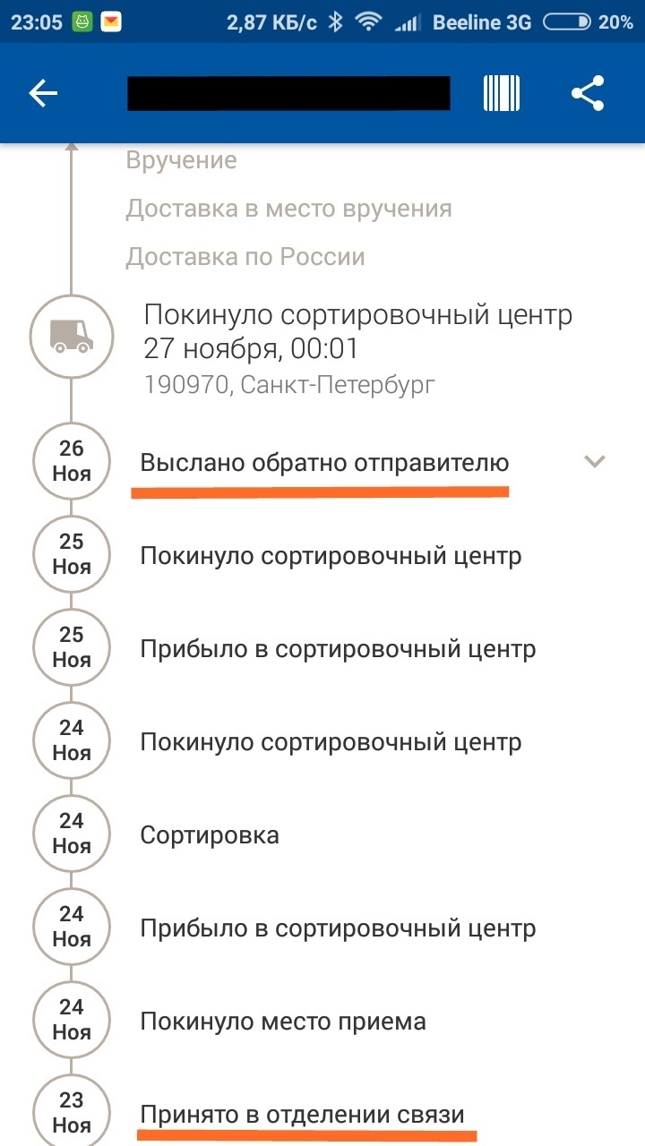 Quest with the Mail of Russia or how the guardian angel threw me... - My, Post office, Boiled, Package, Package Tracking, Longpost, Bad luck