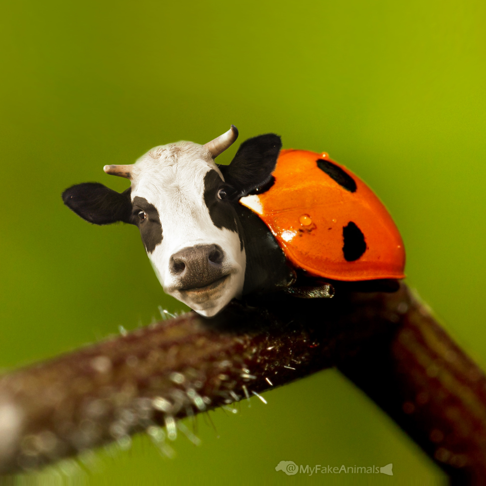 lady cow - My, ladybug, Photoshop, Humor, Insects, Fake, 