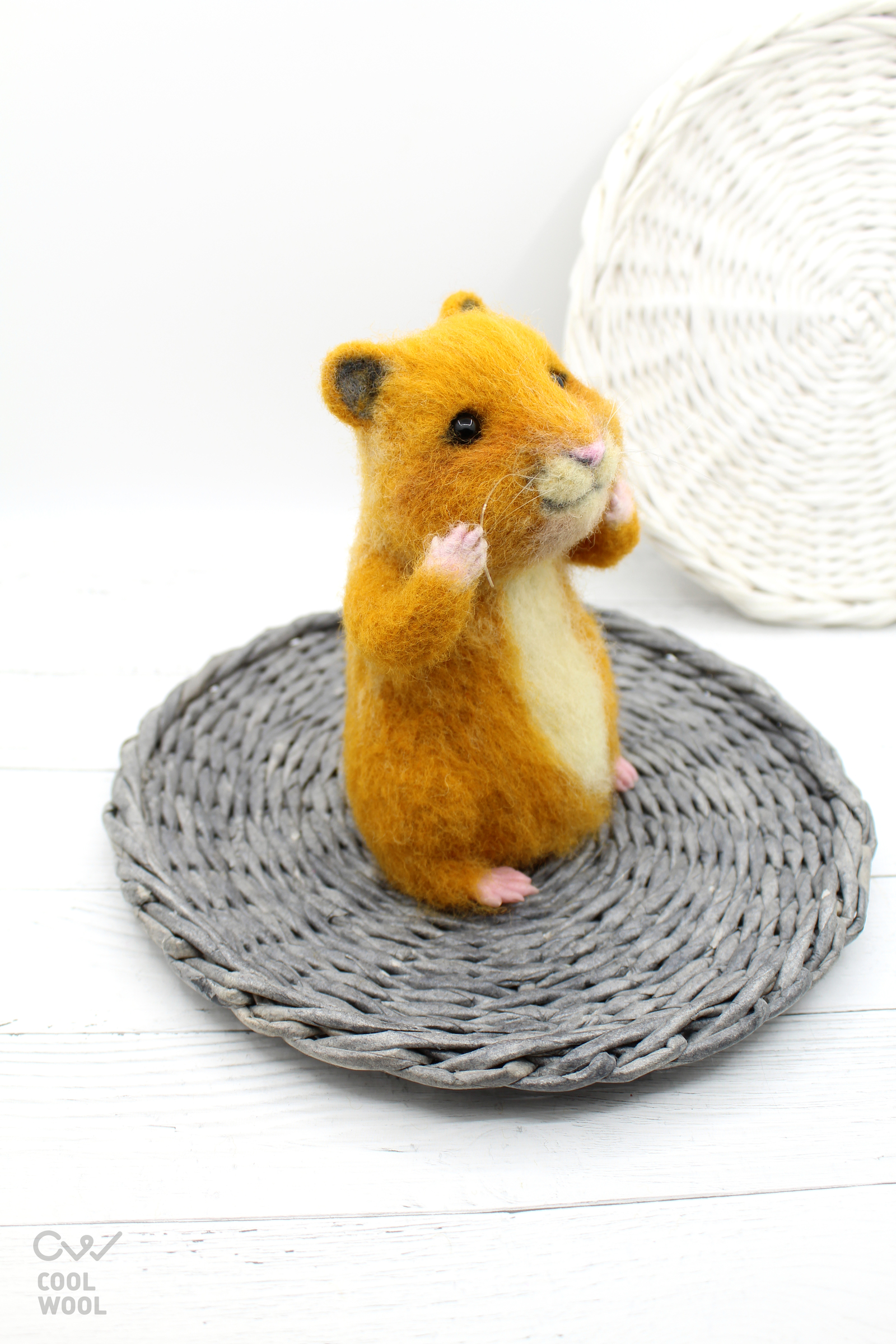 wool hamster - My, Longpost, Hamster, Wool, Dry felting, Needlework without process