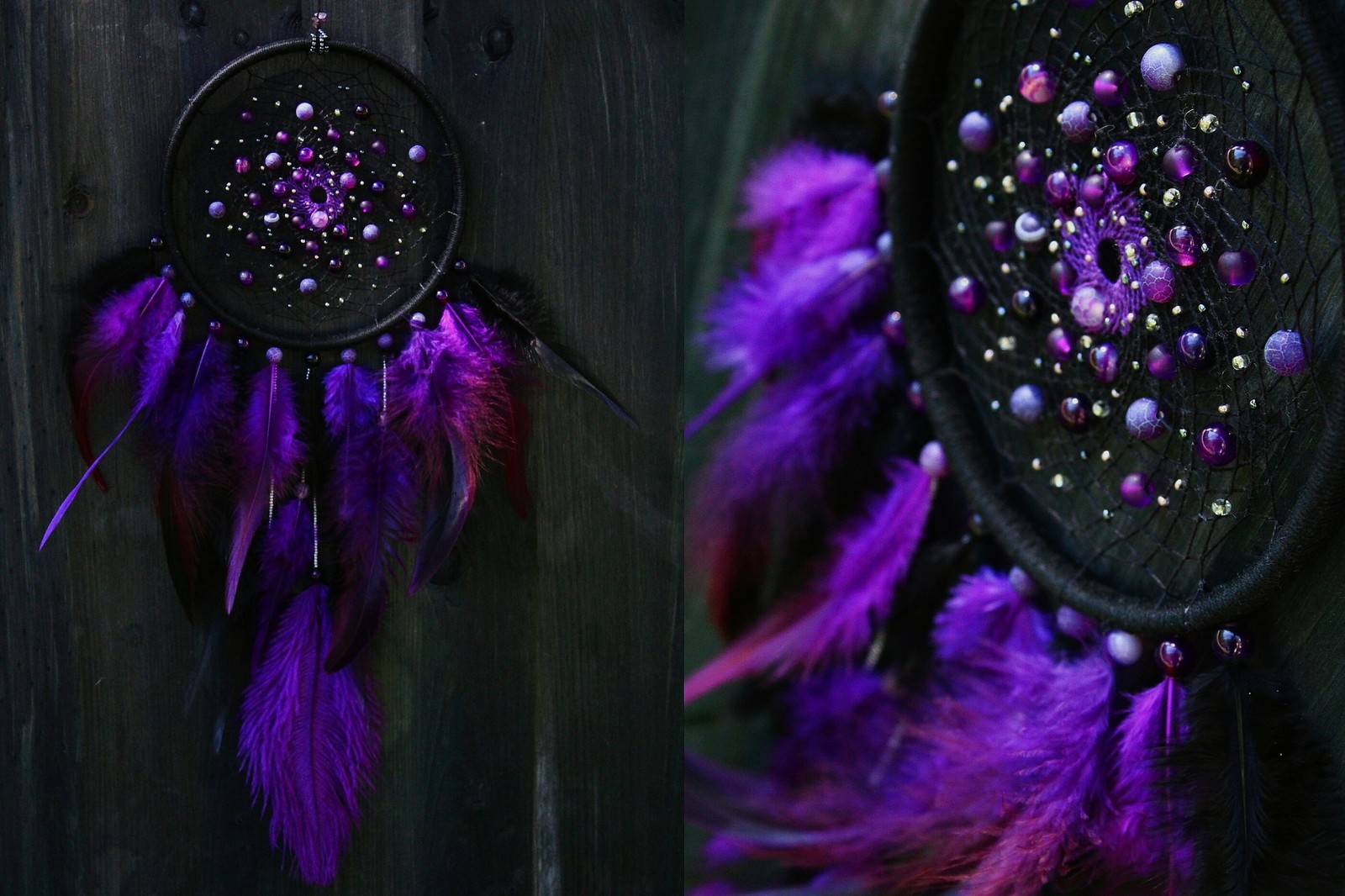 Violet Universe - My, Needlework, Needlework without process, With your own hands, Dreamcatcher, Handmade, Longpost