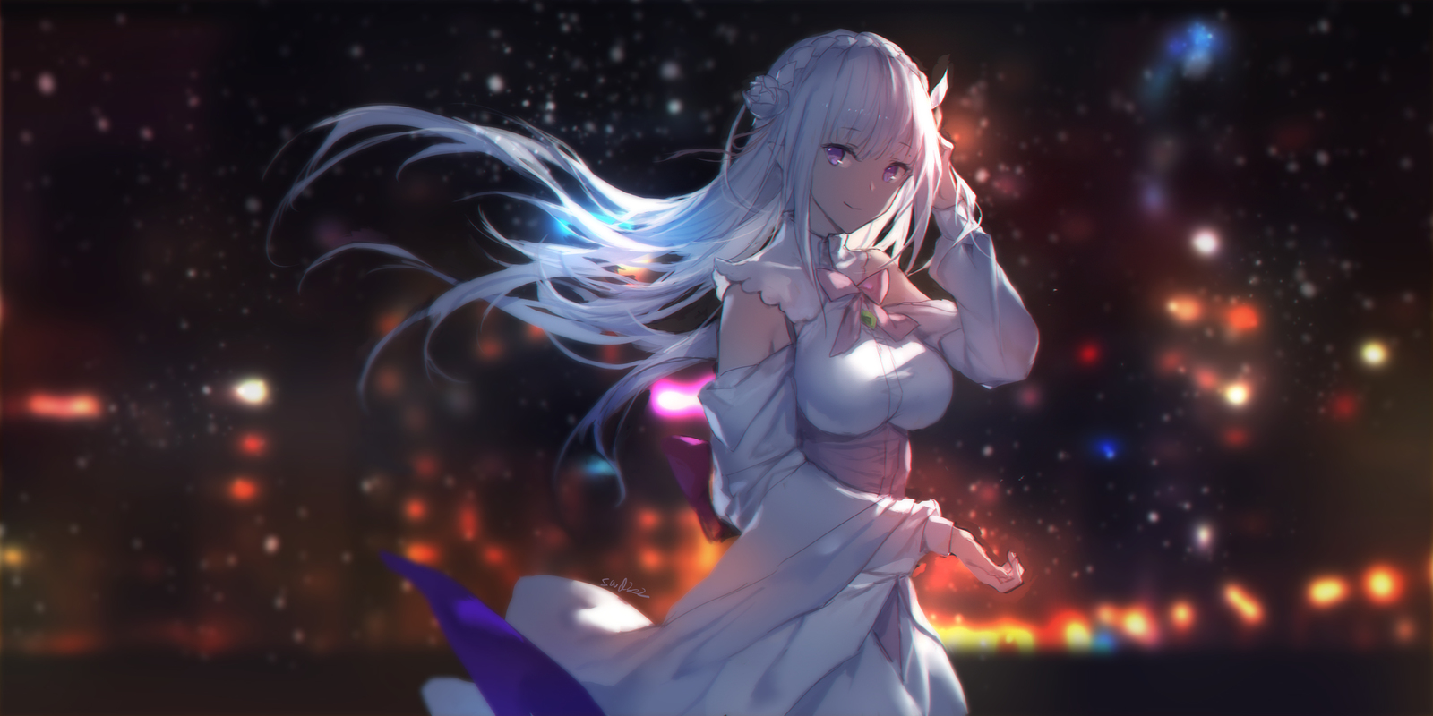 Emilia - Anime, Anime art, Re: Zero Kara, Emilia, Longpost