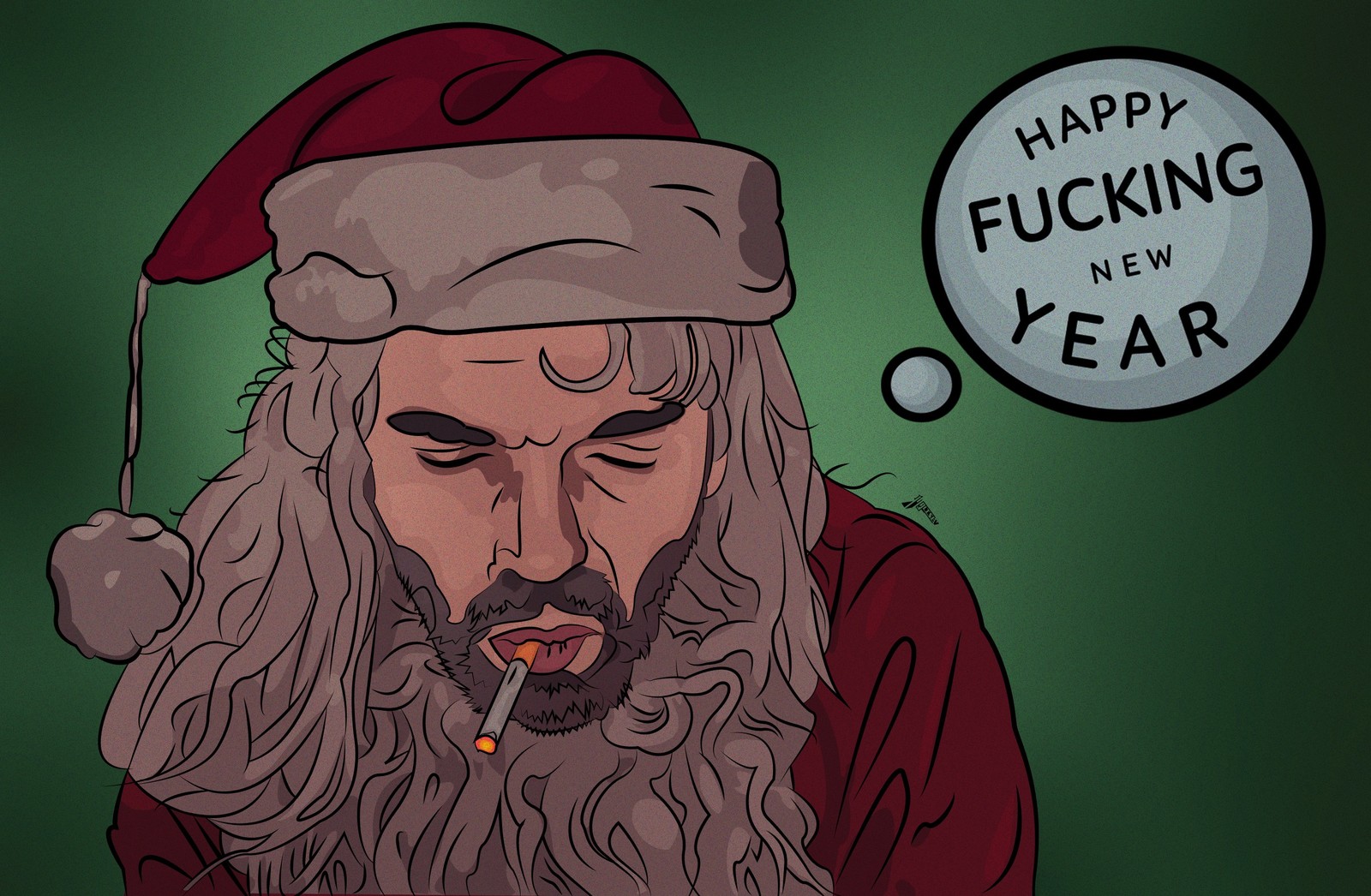 Bad Santa - NSFW, My, , Bad santa, Billy Bob Thornton, Art, Vector graphics, , League of Photoshoppers, Photoshop, New Year, Photoshop, Bad Santa movie