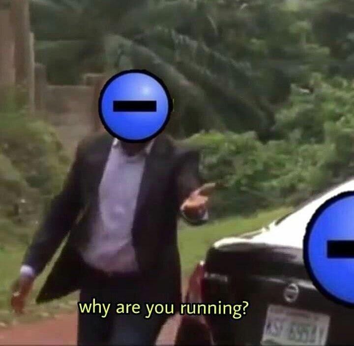 Why are you always running away? - Humor, Picture with text