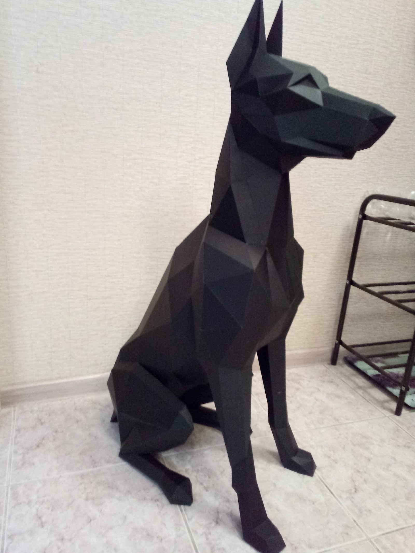 Doberman.Papercraft. - My, Papercraft, Creation, Longpost