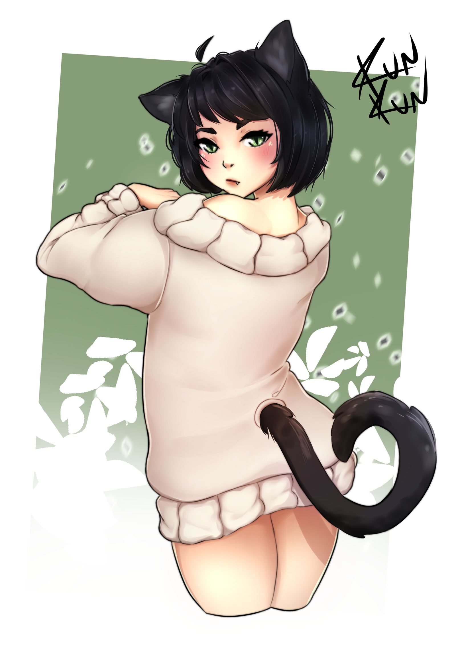 As promised, KOSKODEVKA - My, Anime art, Anime original, Fan art, , Neko, Art, 