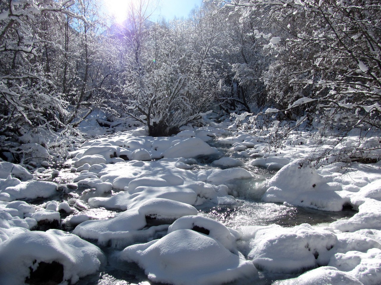 Winter hike along Teberda - My, The mountains, Tourism, Travel across Russia, Travels, Longpost