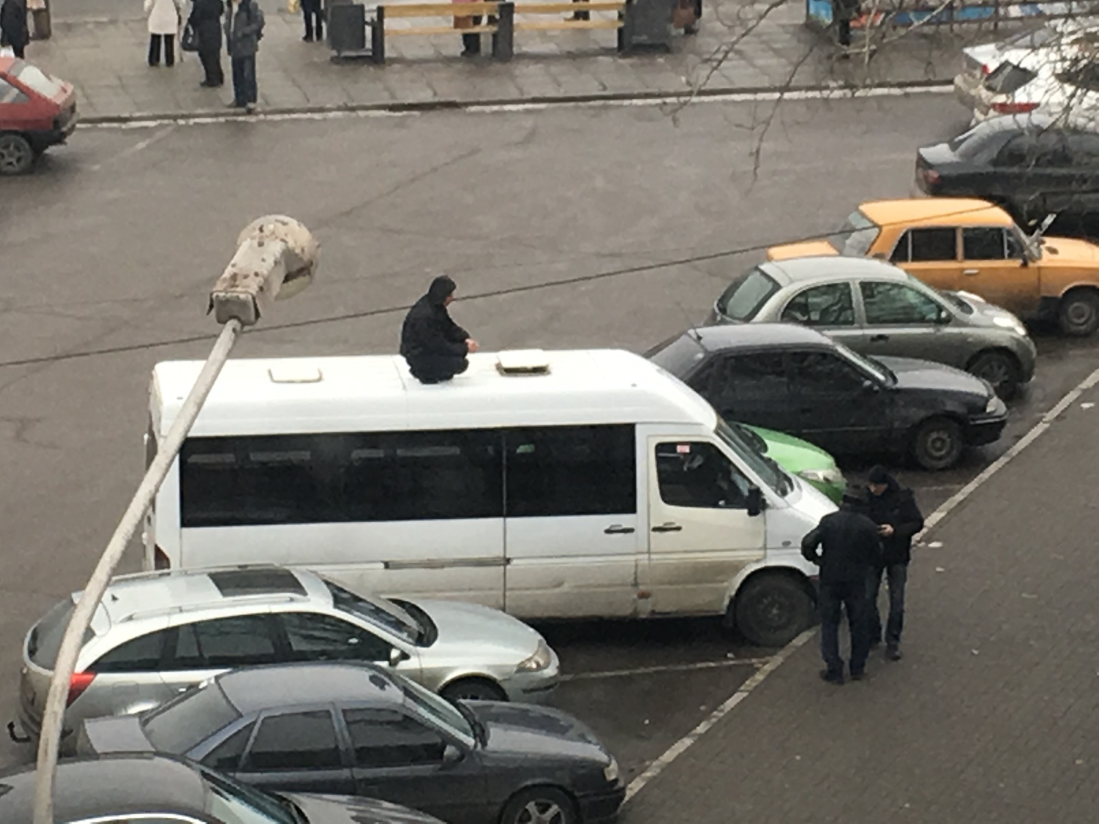 Squatting at the bus stop is no longer a trend - My, Gopniks, Minibus, Zaporizhzhia, Squat, Longpost